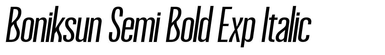 Boniksun Semi Bold Exp Italic